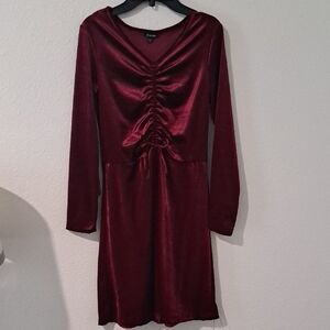 Zunie Deep Red Long Sleeve Girls Dress